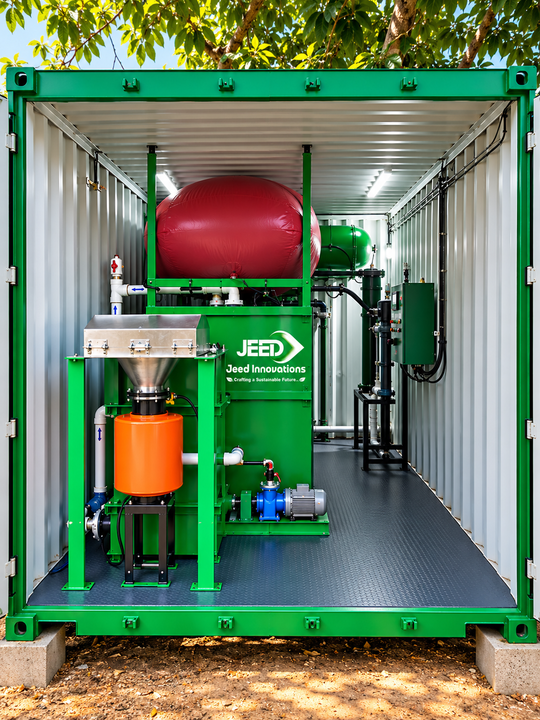 JEED Containerized Modular Biogas Unit 100 kgs per day Bihar